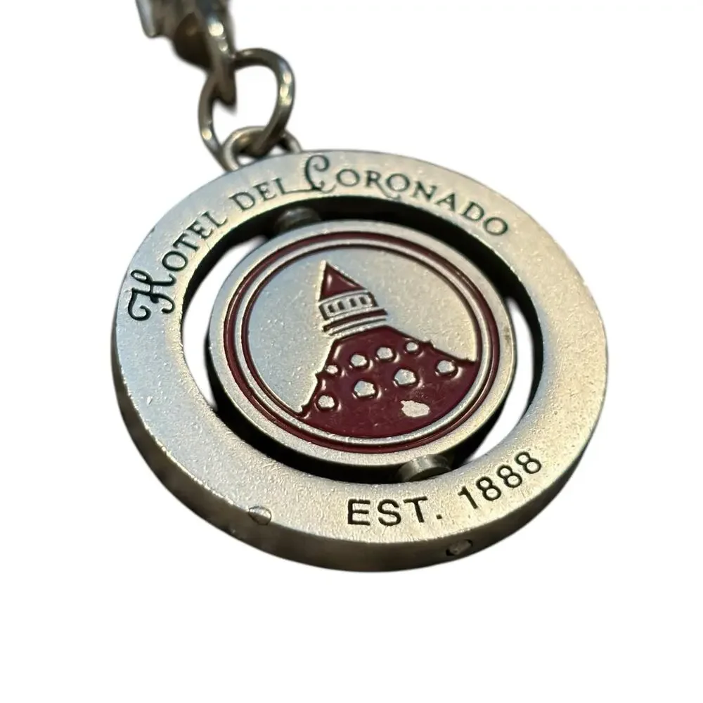 Hotel Del Coronado California Metal Spinner Medallion Keychain